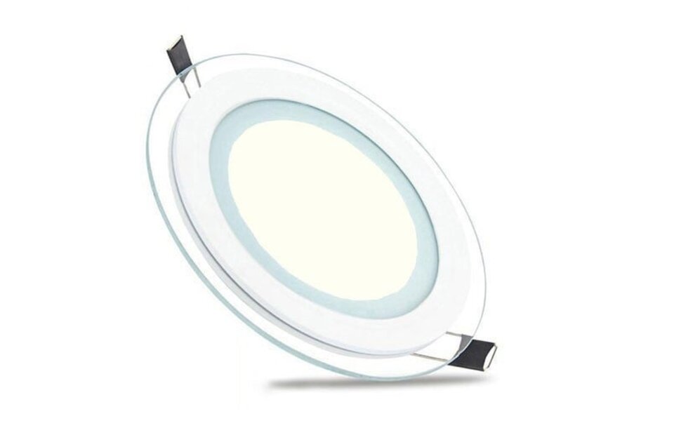 HLW LED LED Downlight Slim Recessed Round 12W - Natural White 4200K - Matt White Glass Ø160mm