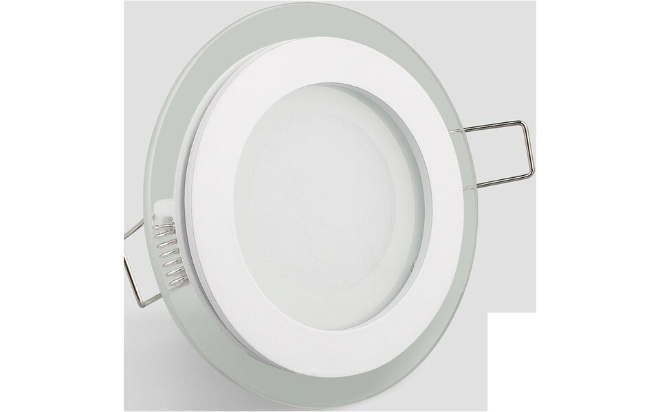 HLW LED LED Downlight Slim Recessed Round 12W - Natural White 4200K - Matt White Glass Ø160mm