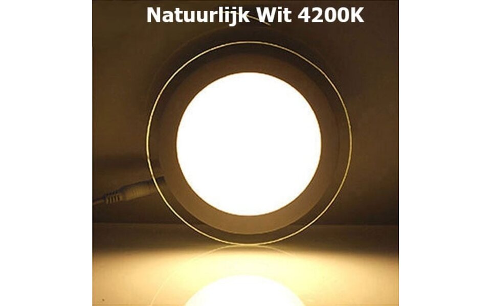 HLW LED LED Downlight Slim Recessed Round 12W - Natural White 4200K - Matt White Glass Ø160mm