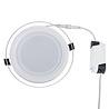 HLW LED LED Downlight Slim 12W - Recessed Round LED Lamp Cool White 6400K - Ø160mm Matte White Glass