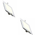 LED Downlight Slim 2 Pack - Inbouw LED Downlight 3W Natuurlijk Wit 4200K Mat Wit Aluminium