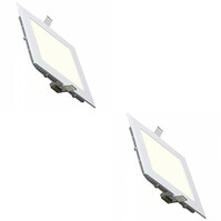 LED Downlight Slim 2 Pack - Recessed Square 3W Natural White