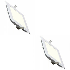 LED Downlight Slim 2 Pack - Inbouw Vierkant 3W Natuurlijk Wit LED Downlight Slim 2 Pack - Inbouw Vierkant 3W Natuurlijk Wit