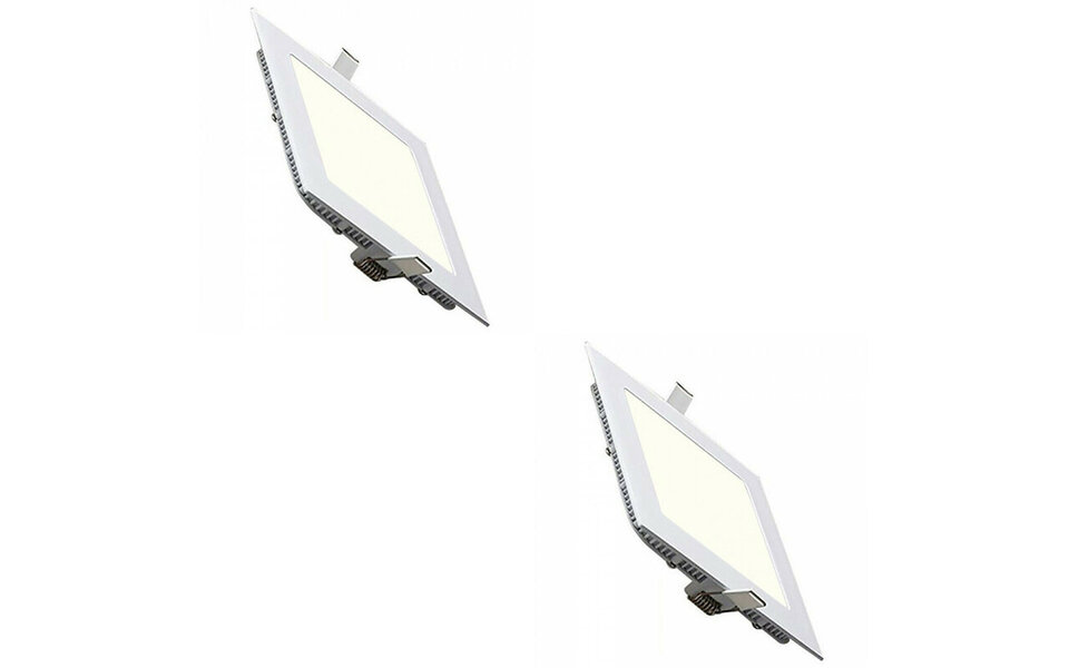 HLW LED LED Downlight Slim 2 Pack - Inbouw LED Downlight 3W Natuurlijk Wit 4200K Mat Wit Aluminium