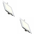 LED Downlight Slim 2 Pack - Recessed LED Downlight Square 6W Natural White 4200K