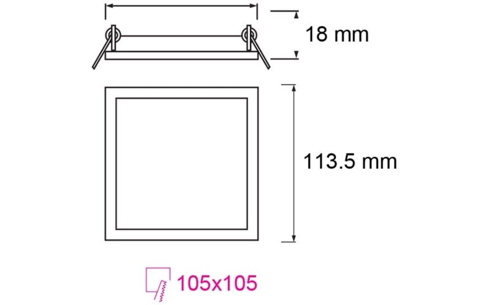 HLW LED LED Downlight Slim 2 Pack - Recessed LED Downlight Square 6W Natural White 4200K