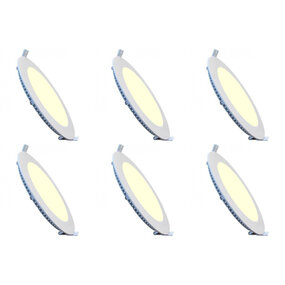 LED Downlight Slim 6 Pack 9W - Warm Wit 2700K Inbouw LED Lamp LED Downlight Slim 6 Pack 9W - Warm Wit 2700K Inbouw LED Lamp