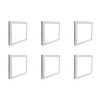 LED Downlight 6 Pack - Surface Mounted Square 12W Cool White 6000K