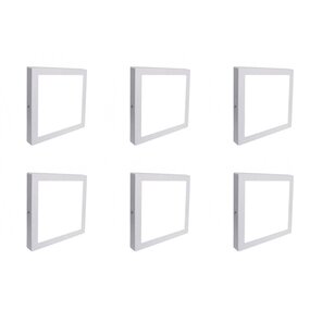 LED Downlight 6 Pack - Opbouw Vierkant 12W Koud Wit 6000K LED Downlight 6 Pack - Opbouw Vierkant 12W Koud Wit 6000K