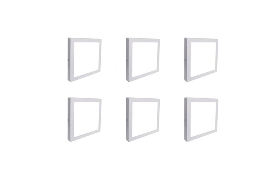 HLW LED LED Downlight 6 Pack - Opbouw LED Downlight 12W Koud Wit 6000K Mat Wit Aluminium