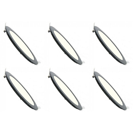LED Downlight Slim 6 Pack - 6W Dimbaar Inbouw LED Lamp Rond Ø120mm LED Downlight Slim 6 Pack - 6W Dimbaar Inbouw LED Lamp Rond Ø120mm