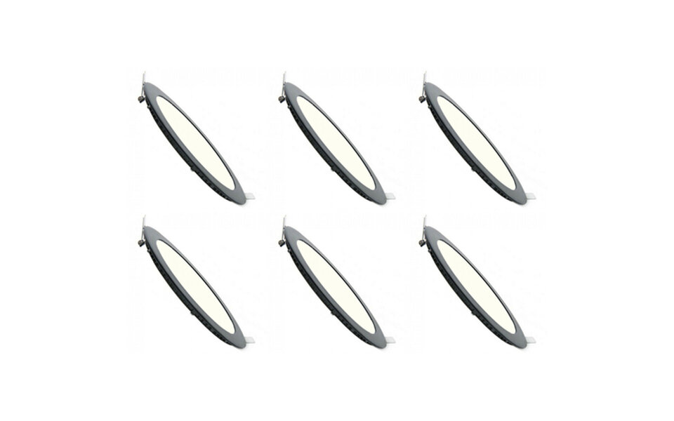 HLW LED LED Downlight Slim 6 Pack - 6W Dimbaar Inbouw LED Lamp Rond Ø120mm HLW LED LED Downlight Slim 6 Pack - 6W Dimbaar Inbouw LED Lamp Rond Ø120mm