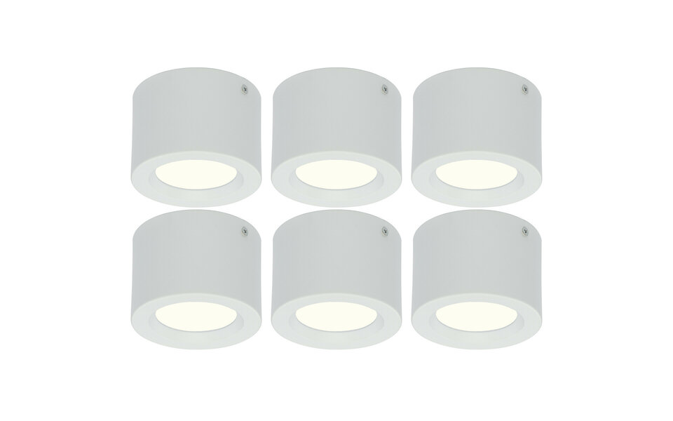 HLW LED LED Downlight 6 Pack - Opbouw Rond Hoog 5W LED Lamp Natuurlijk Wit 4200K Ø105mm HLW LED LED Downlight 6 Pack - Opbouw Rond Hoog 5W LED Lamp Natuurlijk Wit 4200K Ø105mm