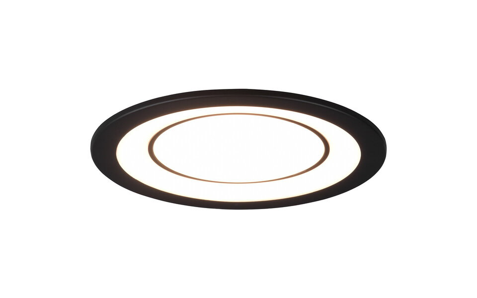 HLW LED LED Spot Inbouw LED Downlight 10W - Warm Wit 2700K–3000K - Mat Zwart Ø140mm