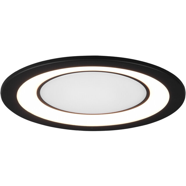 HLW LED LED Spot Inbouw LED Downlight 10W - Warm Wit 2700K–3000K - Mat Zwart Ø140mm