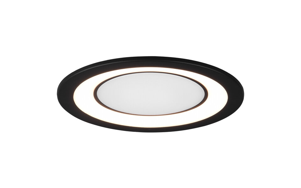 HLW LED LED Spot Inbouw LED Downlight 10W - Warm Wit 2700K–3000K - Mat Zwart Ø140mm