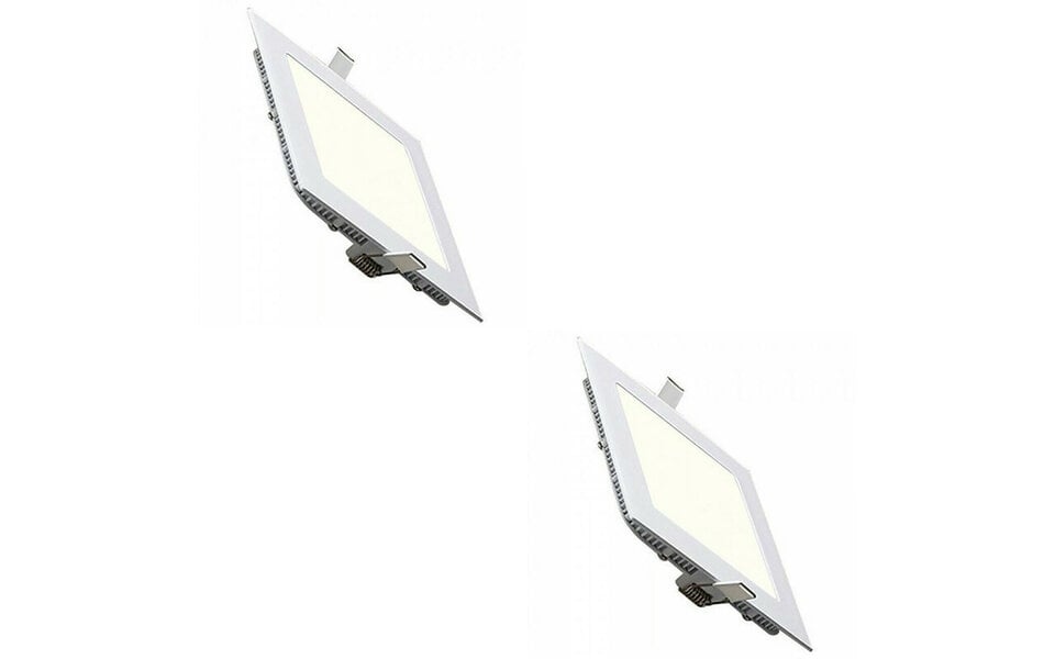 HLW LED LED Downlight Slim 2 Pack - Vierkant Inbouw LED Downlight 12W Natuurlijk Wit 4200K