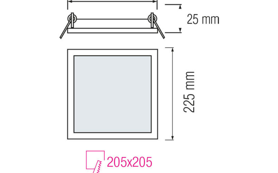 HLW LED LED Downlight Slim 2 Pack - Square Recessed 18W LED Cool White 6000K