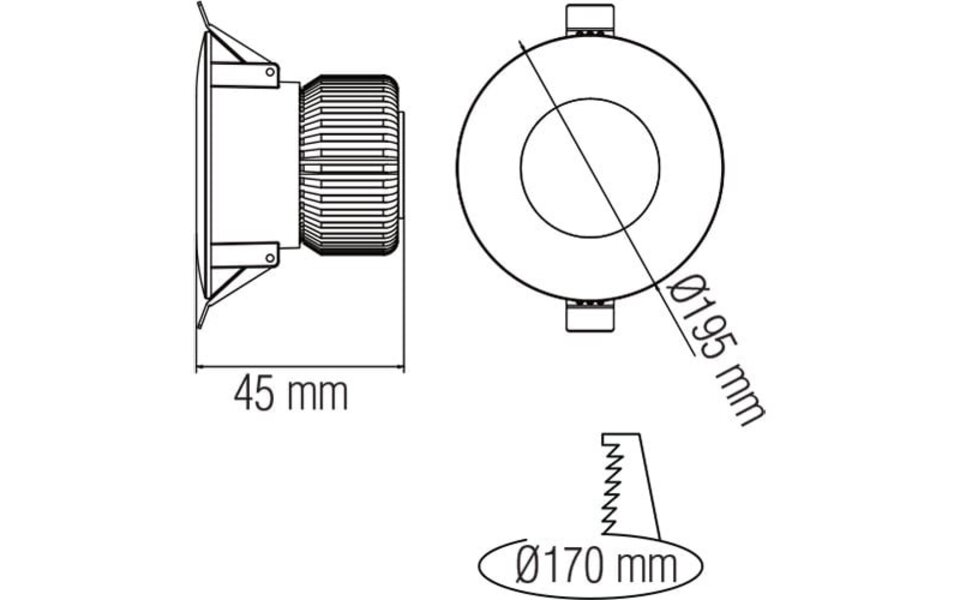 HLW LED Inbouw LED Downlight Verona 20W - Helder Koud Wit 6000K LED Lamp