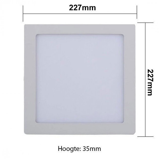 HLW LED LED Downlight Pro - Surface Mounted Square 18W LED Lamp Neutral White 4000K