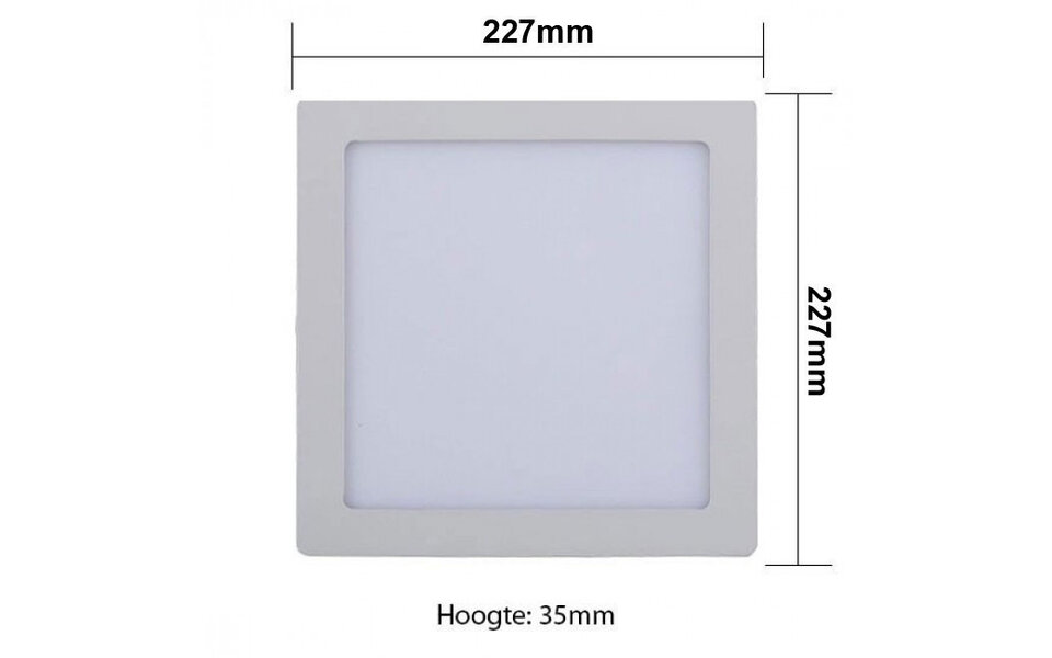 HLW LED LED Downlight Pro - Surface Mounted Square 18W LED Lamp Neutral White 4000K