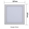 HLW LED LED Downlight Pro - Surface Mounted Square 18W LED Lamp Neutral White 4000K