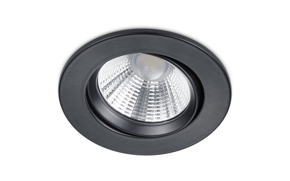 HLW LED Dimmable LED Spot Recessed LED Downlight 5W Warm White 2700K–3000K Matte Black