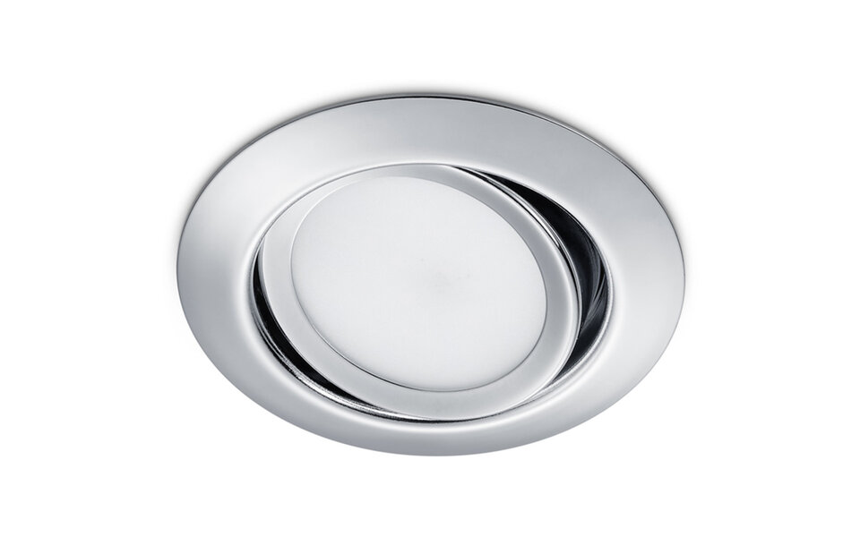 HLW LED Trion Roluno Inbouw LED Downlight 5W LED Spot Warm Wit 3000K Ø80 Mat Chroom HLW LED Trion Roluno Inbouw LED Downlight 5W LED Spot Warm Wit 3000K Ø80 Mat Chroom