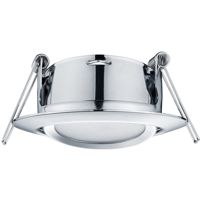 ronde inbouw LED spot 5W warm wit 3000K mat chroom met 370 lumen lichtopbrengst