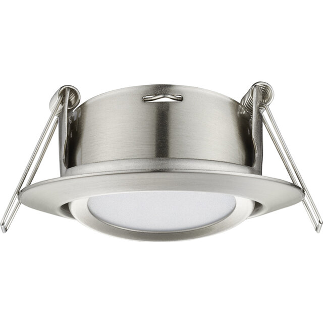 ronde inbouw LED spot 5W warm wit 3000K mat nikkel met 370 lumen lichtopbrengst