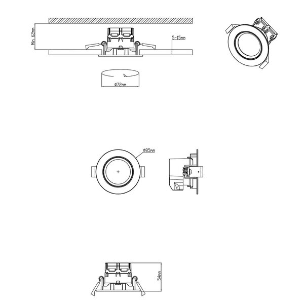 HLW LED Dimbare Inbouw LED Spot 5W Warm Wit 2700K–3000K - Mat Nikkel Ø80mm HLW LED Dimbare Inbouw LED Spot 5W Warm Wit 2700K–3000K - Mat Nikkel Ø80mm