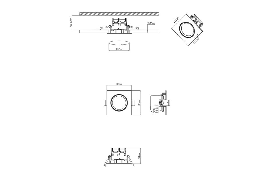 HLW LED Trion Paniro Recessed LED Spotlight 5W - Dimmable, Warm White 2700K-3000K, Matte Chrome