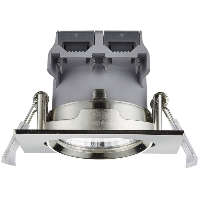 vierkante dimbare LED inbouwspot 5W warm wit 3000K mat nikkel met 345 lumen vierkante dimbare LED inbouwspot 5W warm wit 3000K mat nikkel met 345 lumen