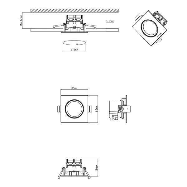 HLW LED Dimbare Inbouw LED Downlight 5W LED Spot Warm Wit 2700K–3000K Mat Nikkel HLW LED Dimbare Inbouw LED Downlight 5W LED Spot Warm Wit 2700K–3000K Mat Nikkel