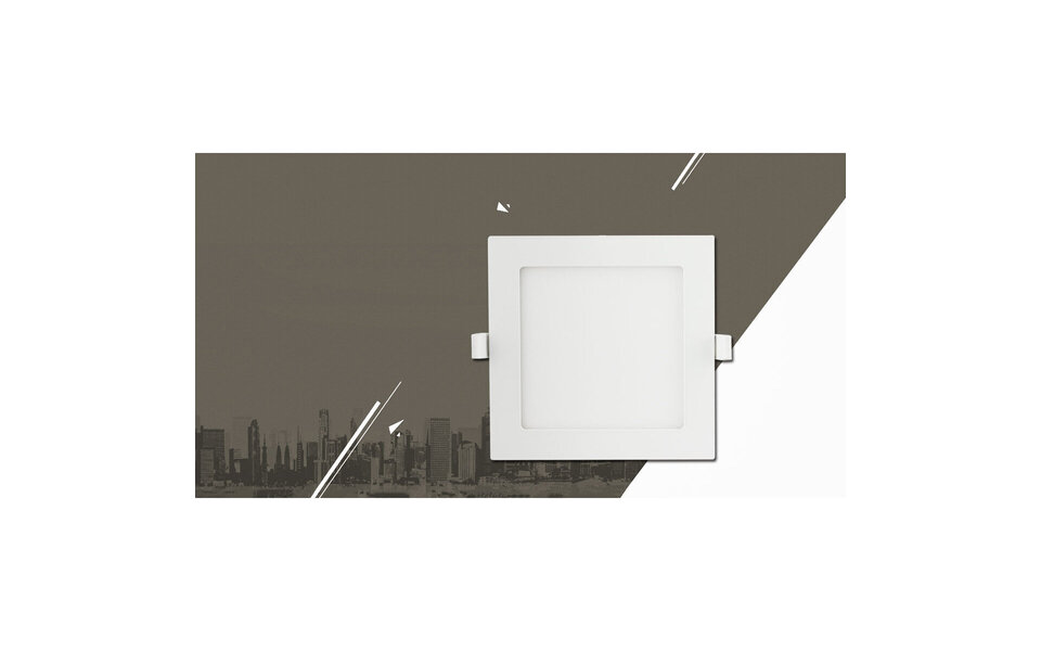 HLW LED LED Downlight Slim Pro 9W - Recessed LED Downlight Warm White 2700K–3000K Square HLW LED LED Downlight Slim Pro 9W - Recessed LED Downlight Warm White 2700K–3000K Square