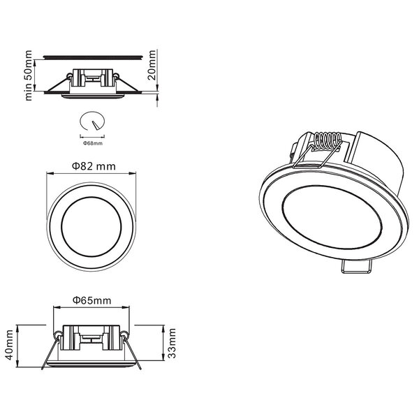 HLW LED LED Spot Inbouw LED Downlight 5W Warm Wit 2700K–3000K - Mat Chroom HLW LED LED Spot Inbouw LED Downlight 5W Warm Wit 2700K–3000K - Mat Chroom