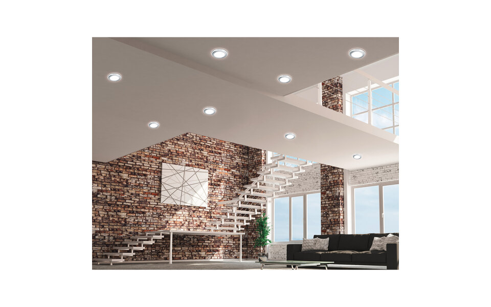 HLW LED LED Spot Recessed LED Downlight 10W Warm White 2700K–3000K Round Matte Chrome