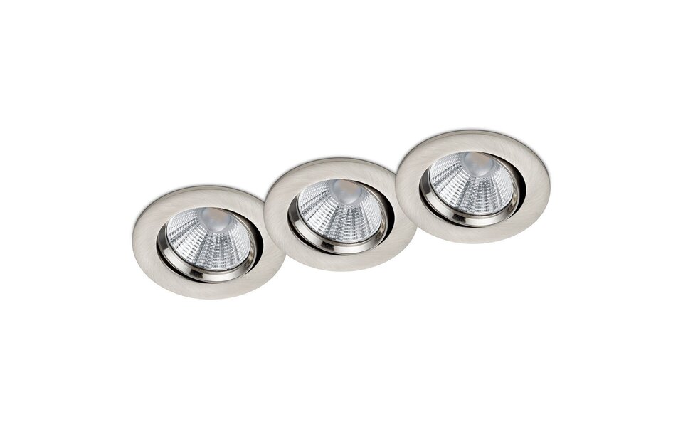 HLW LED LED Spot 3 Pack - Dimmable Recessed LED Downlight 5W Warm White 2700K–3000K Matte Nickel HLW LED LED Spot 3 Pack - Dimmable Recessed LED Downlight 5W Warm White 2700K–3000K Matte Nickel