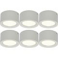 LED Downlight 6 Pack - Surface-Mounted LED Downlight 10W Round Matte White Aluminum