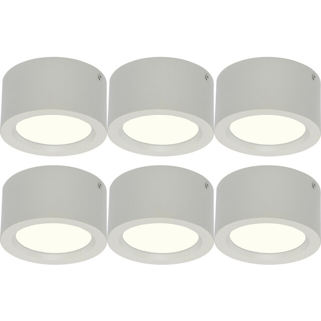 LED Downlight 6 Pack - Opbouw LED Downlight 10W Natuurlijk Wit Binnenverlichting