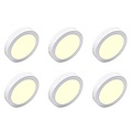 LED Downlight 6 Pack - Surface Mounted Round 18W Warm White 2700K–3000K Ø225mm