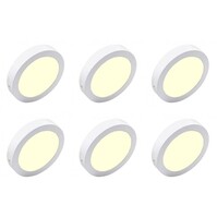 LED Downlight 6 Pack - Surface Mounted 18W Warm White 2700K–3000K