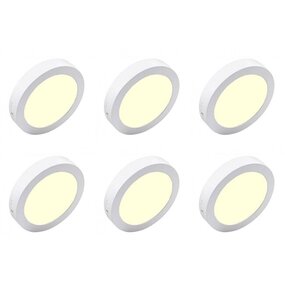 LED Downlight 6 Pack - Opbouw 18W Warm Wit 2700K–3000K LED Downlight 6 Pack - Opbouw 18W Warm Wit 2700K–3000K