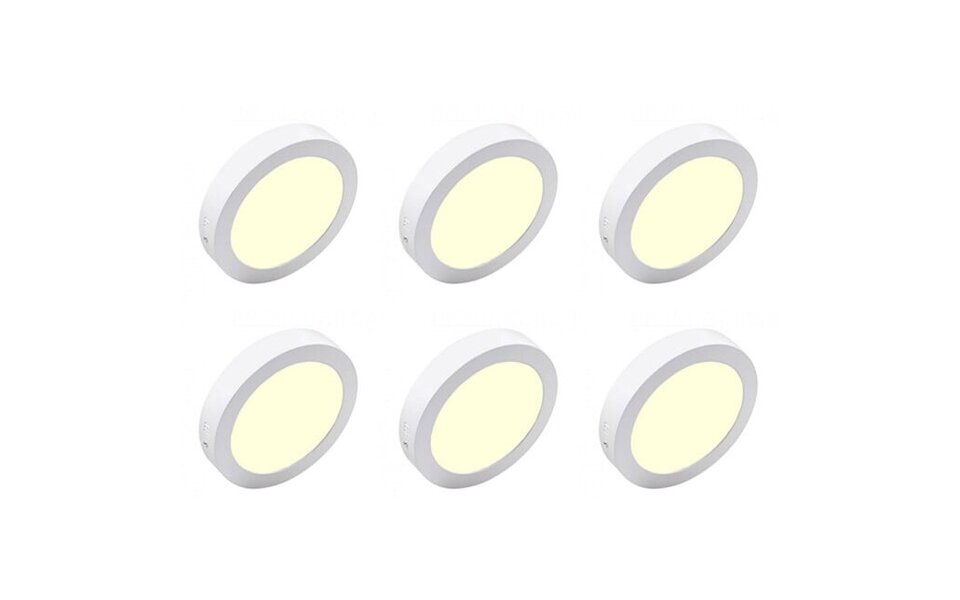 HLW LED LED Downlight 6 Pack - Opbouw Rond 18W Warm Wit 2700K–3000K Ø225mm HLW LED LED Downlight 6 Pack - Opbouw Rond 18W Warm Wit 2700K–3000K Ø225mm