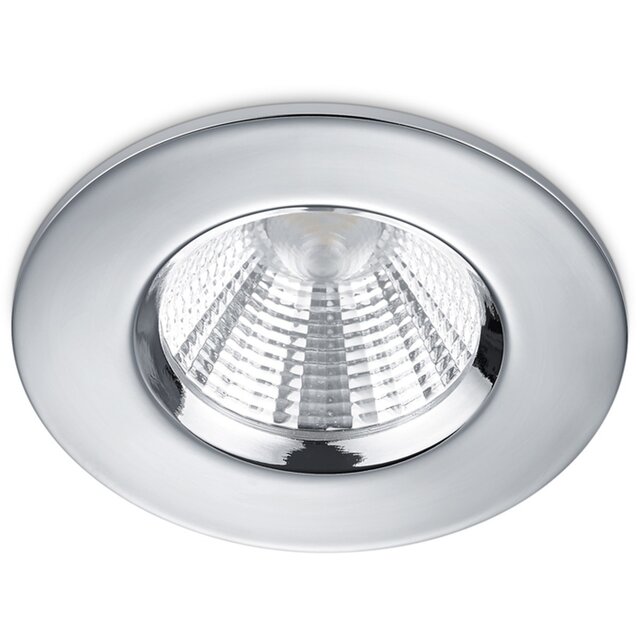 Zes witte inbouw LED spots 5W dimbaar warm wit 3000K IP65 geschikt voor binnenverlichting