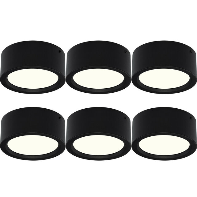 LED Downlight 6 Pack - Opbouw LED Lamp 15W Natuurlijk Wit Binnenverlichting