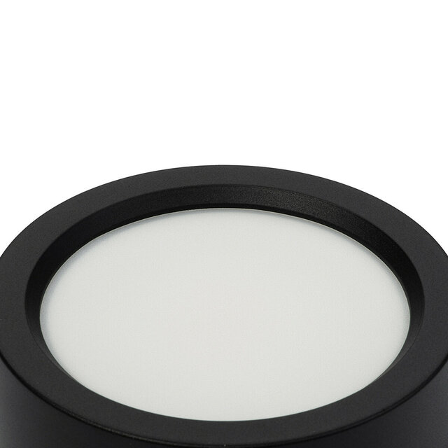 HLW LED LED Downlight 6 Pack 15W - Opbouw Rond Mat Zwart Aluminium Ø180mm