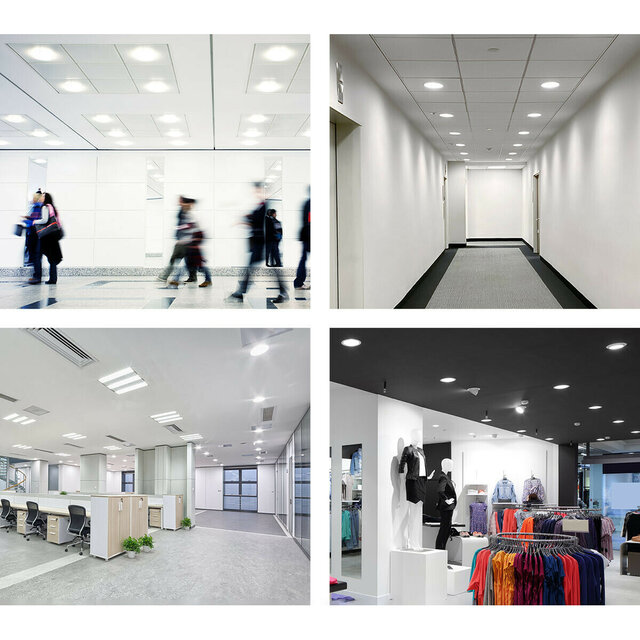 HLW LED LED Downlight Pro Opbouw 18W - Warm Wit 2700K–3000K, Mat Wit, Vierkant