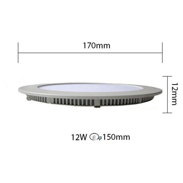 HLW LED Recessed LED Downlight Slim 12W - Warm White 2700K - Round LED lamp Ø170mm