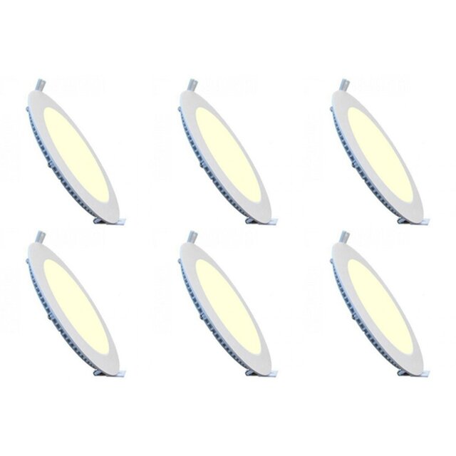 LED Downlight Slim 6 Pack - Inbouw 3W Dimbaar Warm Wit Binnenverlichting